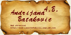 Andrijana Bataković vizit kartica